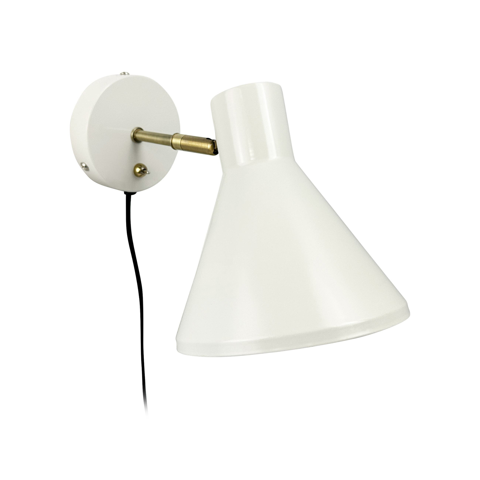 Lampa ścienna Dyberg Larsen Sleep, kitowa biel, Ø 15 cm, stal