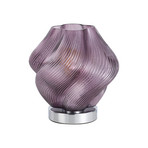 Stolová lampa Meliciano, fialová, sklo, výška 23 cm, E27
