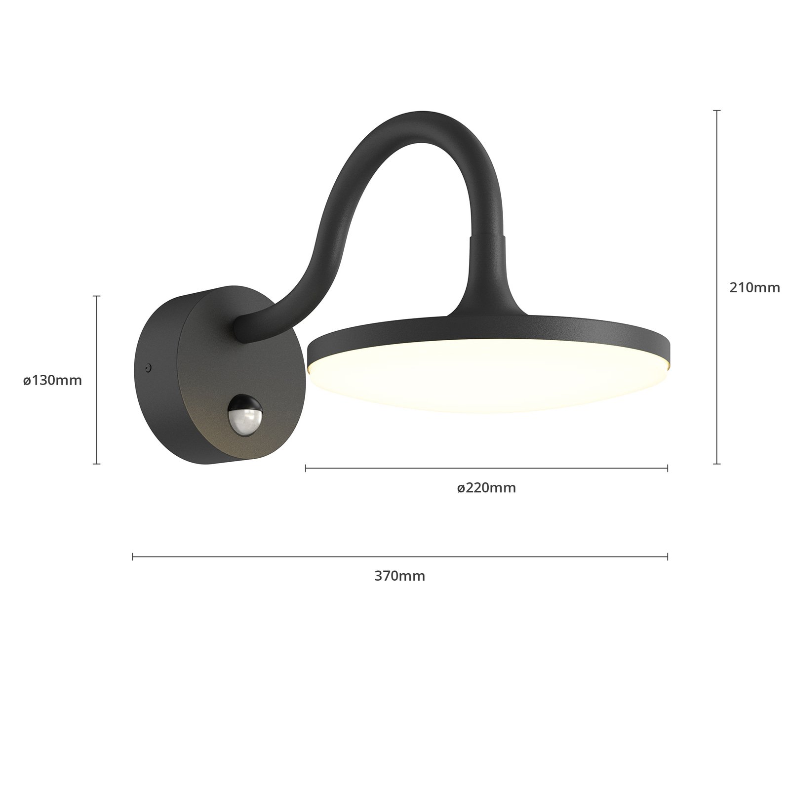 Fineria Applique Murale d'Extérieur w/Sensor Dark Grey - Arcchio