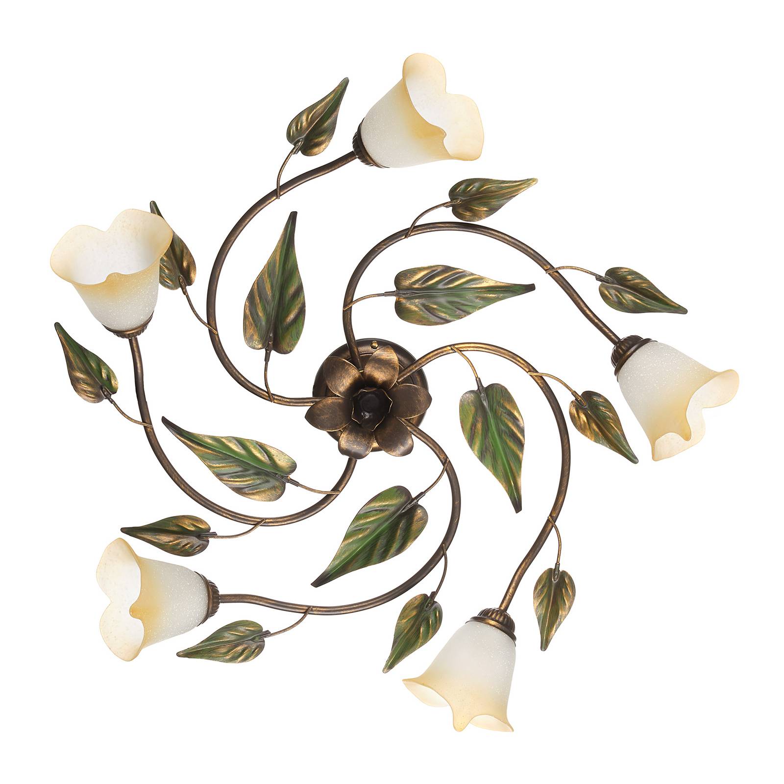 Taklampa Miranda 5 lampor, brons