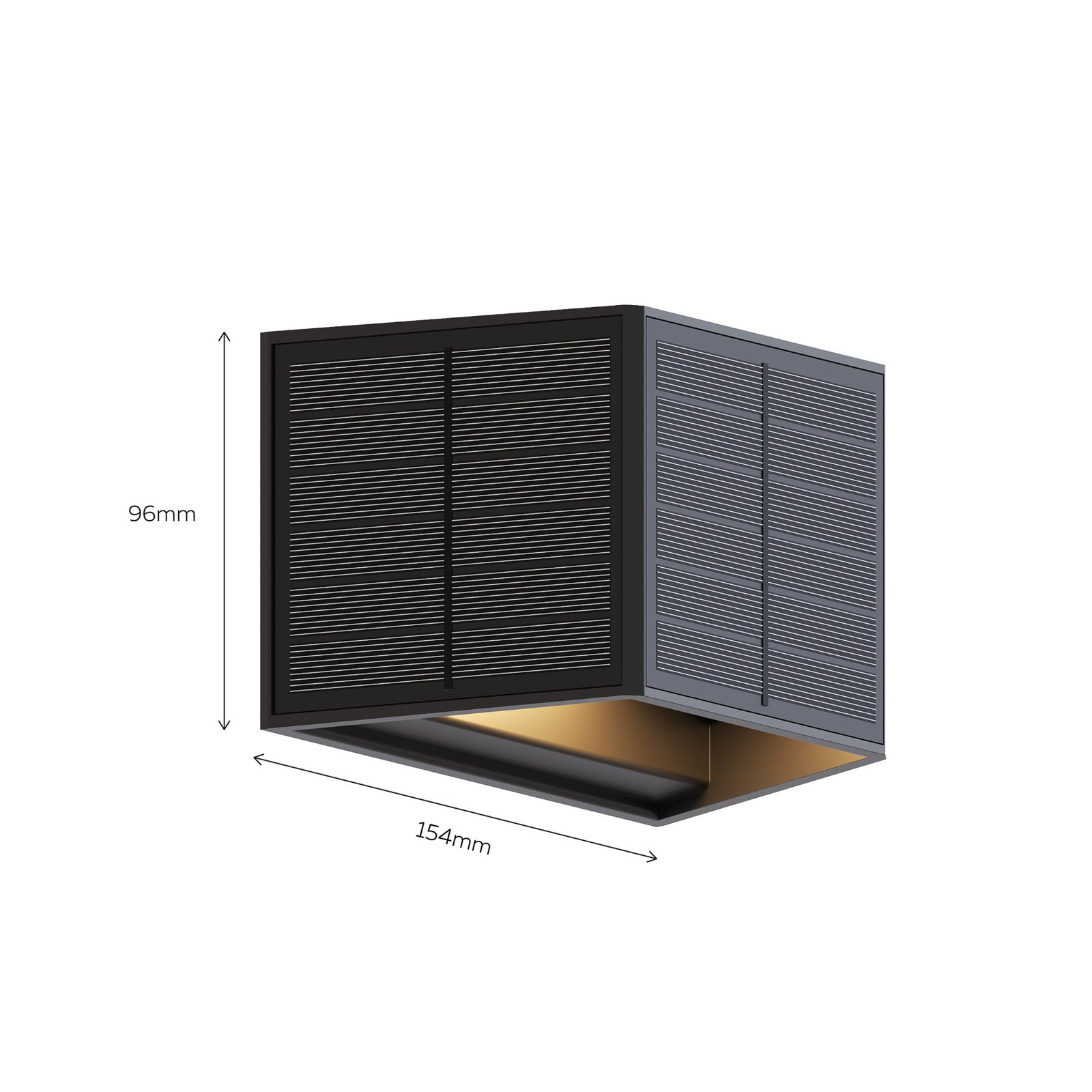 Calex Caserta solar LED outdoor wall light, up/down, black