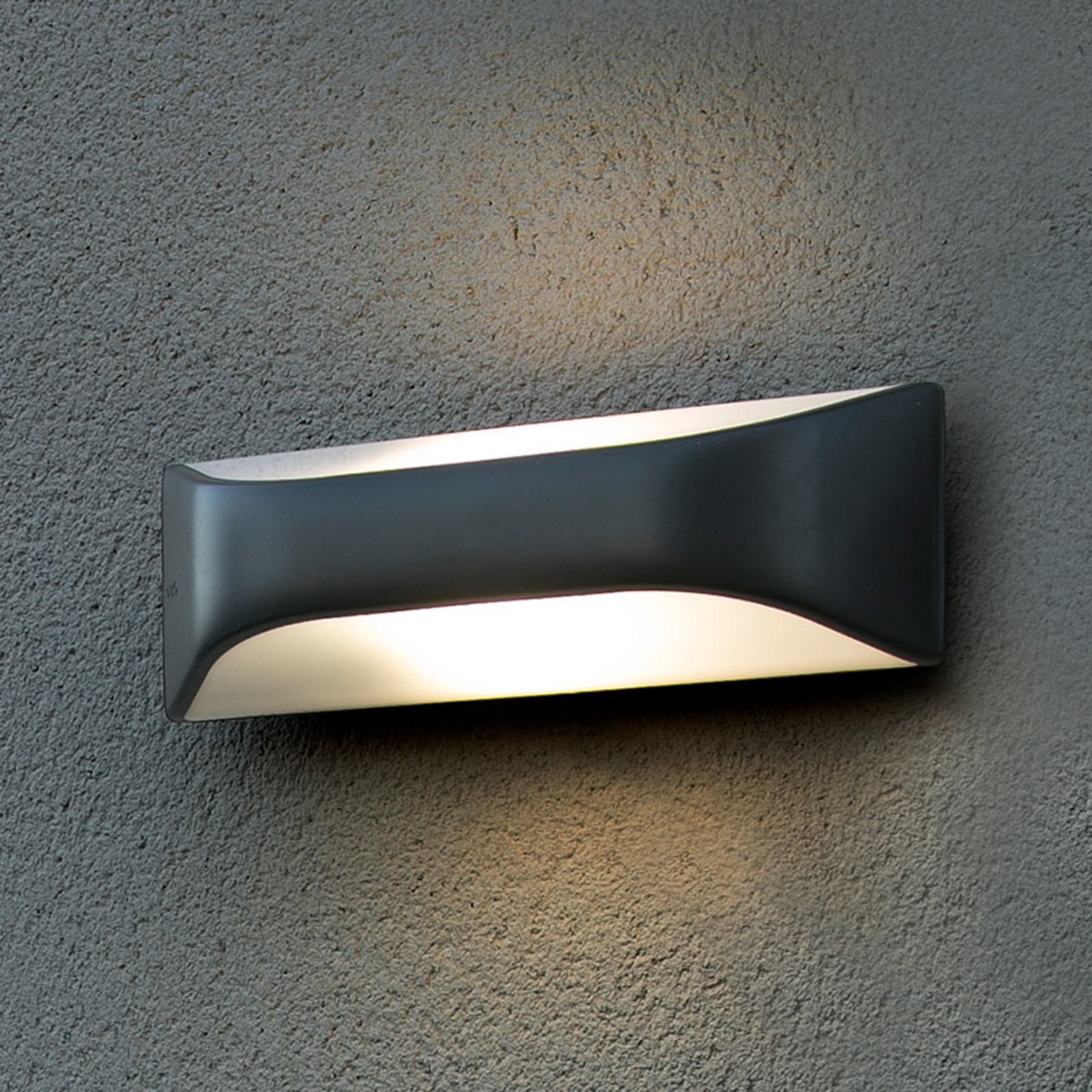 FARO BARCELONA Seawater-resistant outdoor wall light View, polycarbonate, E27, 15 W, energy efficiency: A++, W: 29 cm, H: 10 cm