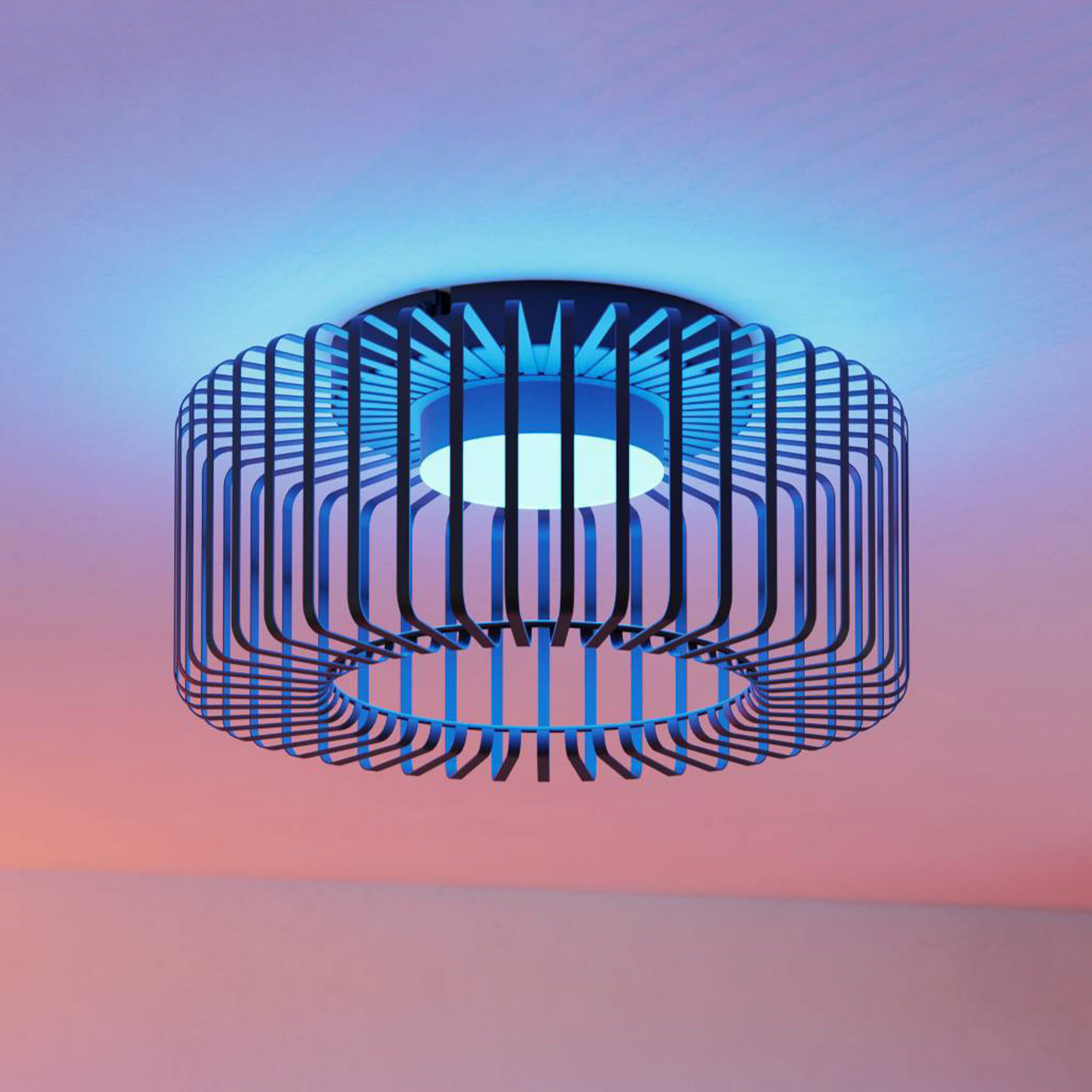 EGLO connect Plafonnier LED Ginestrone-Z, noir, aluminium