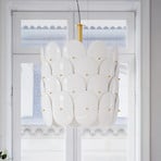 By Rydens pendellampe Omlott, messing/hvit, Ø 50 cm