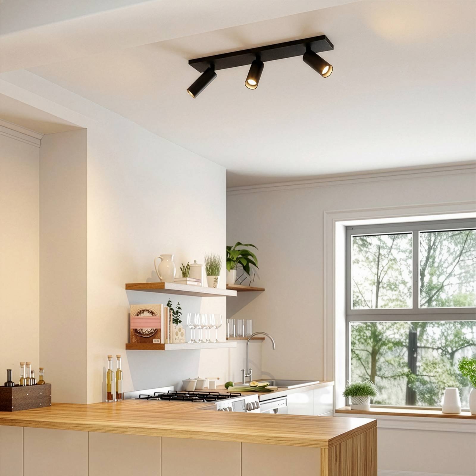 Arcchio Deckenstrahler Brinja Slim, schwarz, 3-flg GU10 MR11 günstig online kaufen