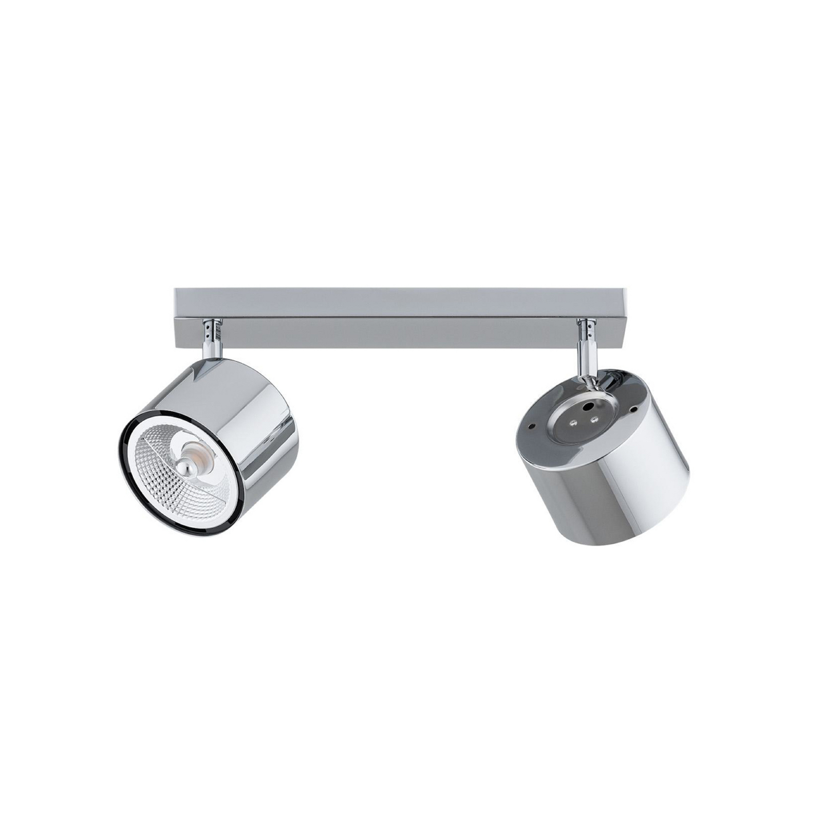 Chloe downlight, adjustable, 2-bulb, chrome-plated steel