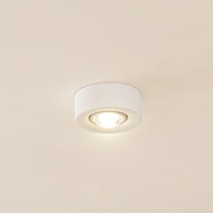 Lindby kattovalaisin Levia, 1-valo, Ø 14 cm, valkoinen, kipsi