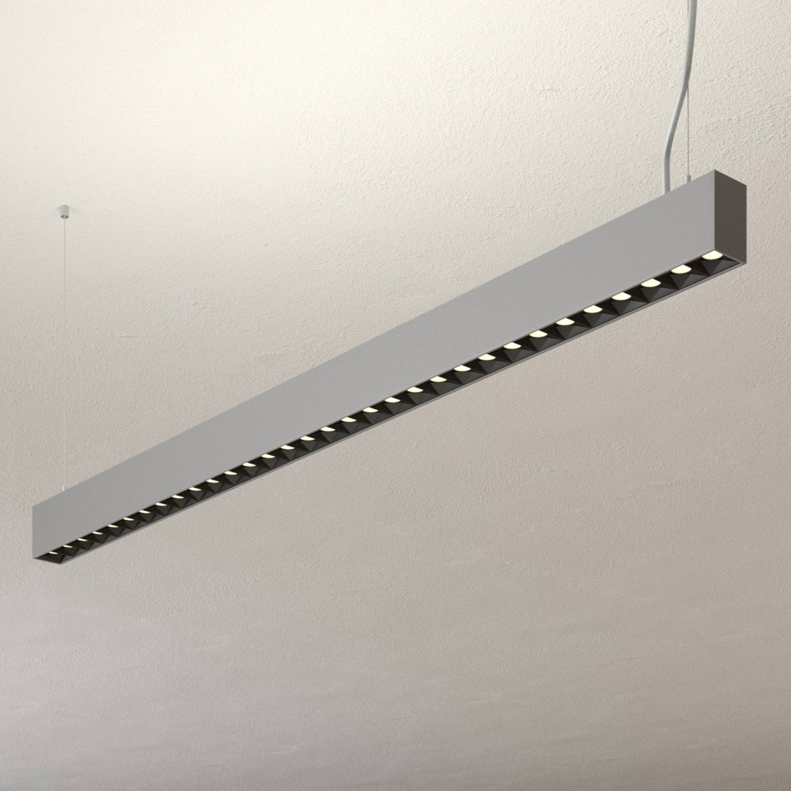 Suspension bureau LED Laris argenté dimmable DALI