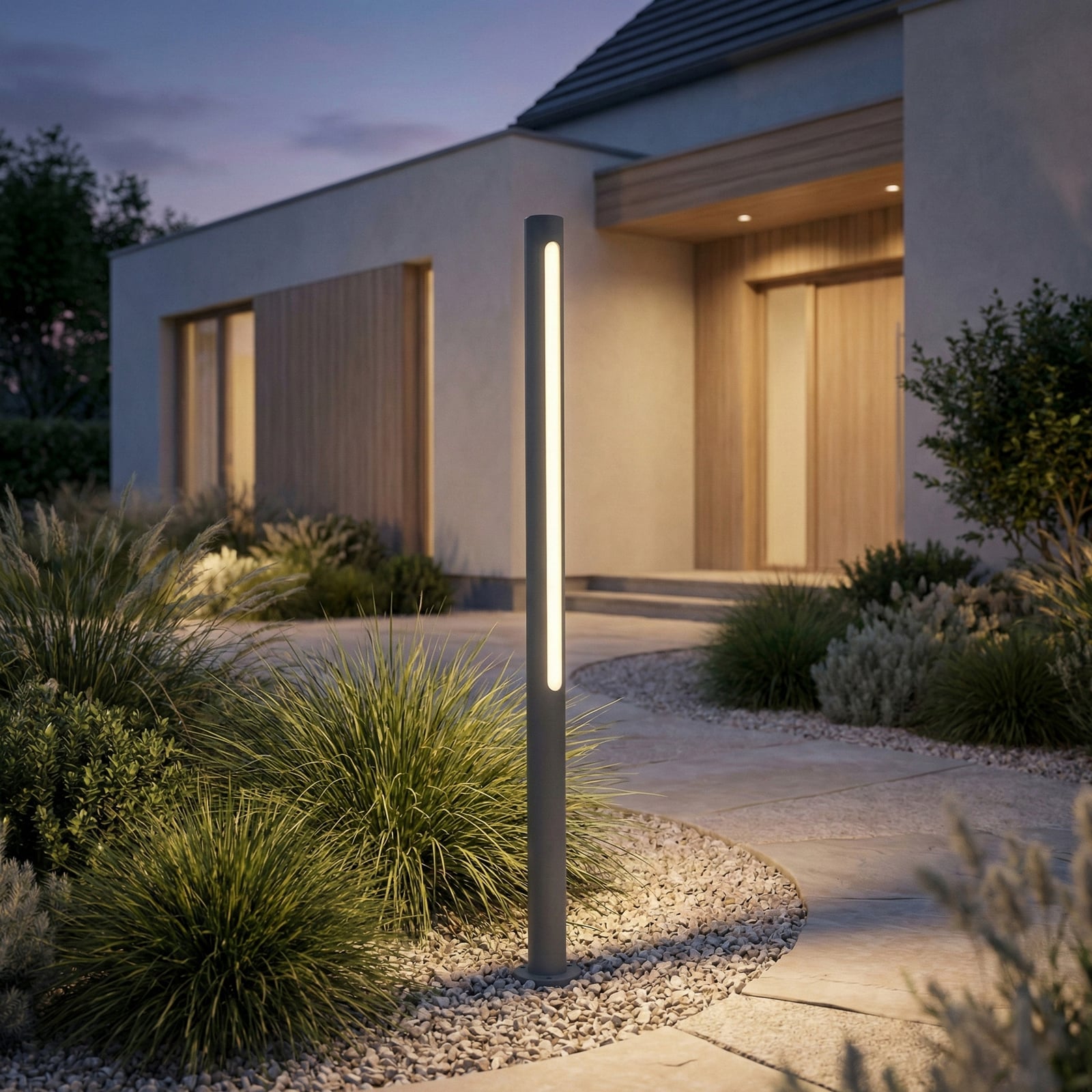 Liravel LED-Wegeleuchte, anthrazit, Höhe 90 cm, IP65 - Lindby