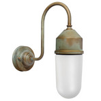 Wandleuchte 1950N messing antik, gerades Glas