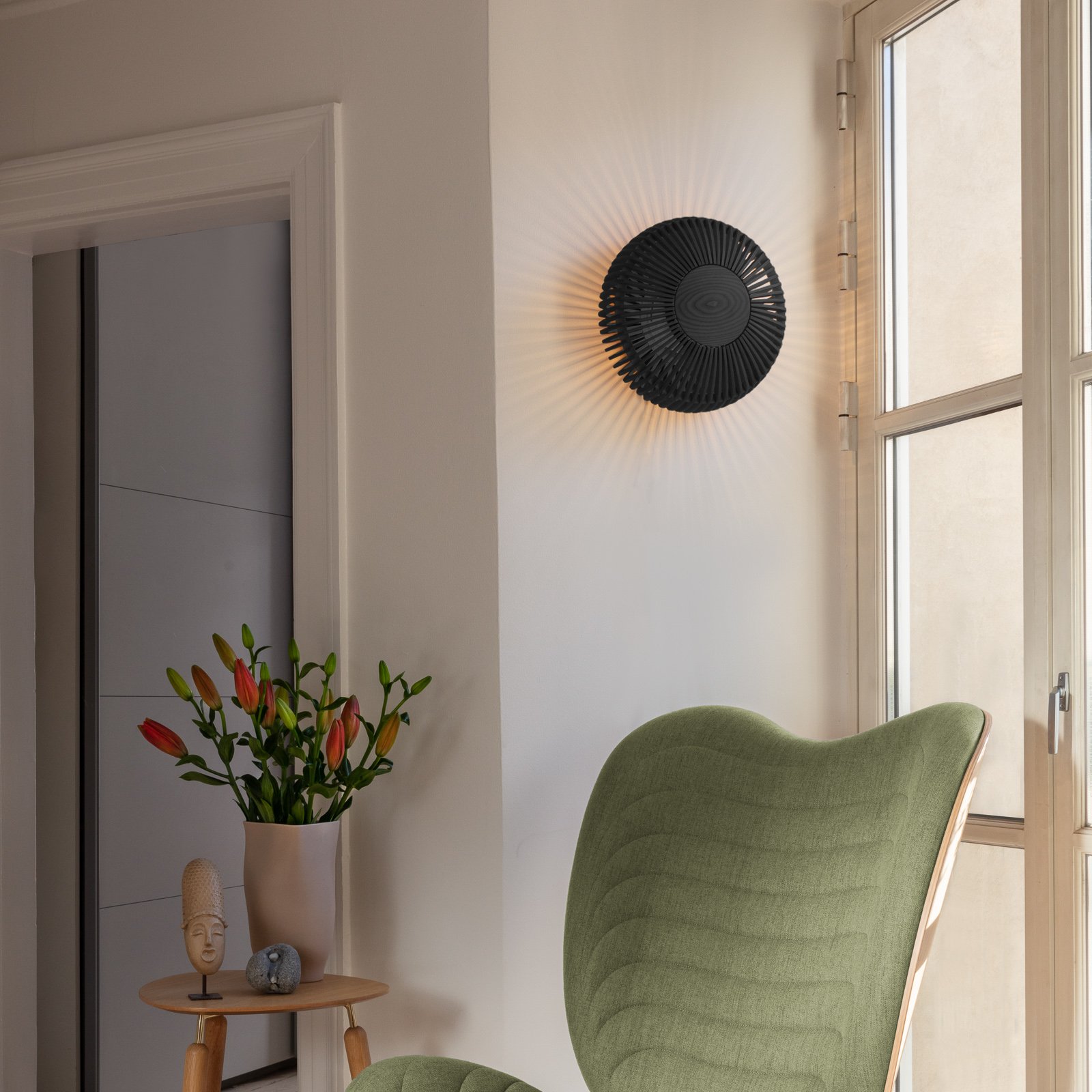 UMAGE Clava up wall light made of wooden slats