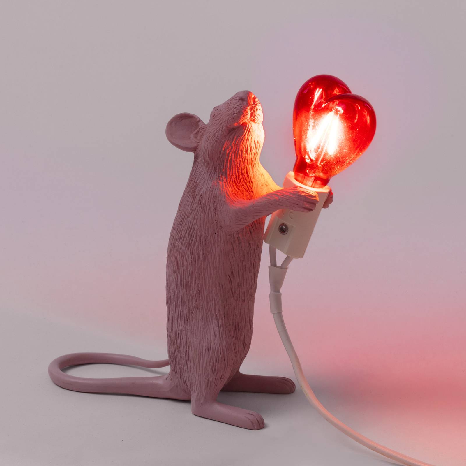 Lampa stołowa LED Mouse Lamp USB Valentine biała