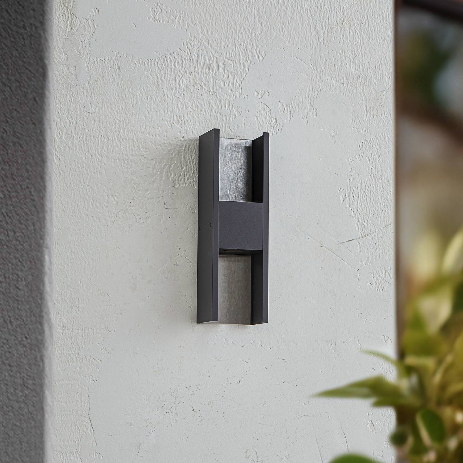 Lucande kinkiet zewnętrzny LED Lavrin, czarny/szary, aluminium