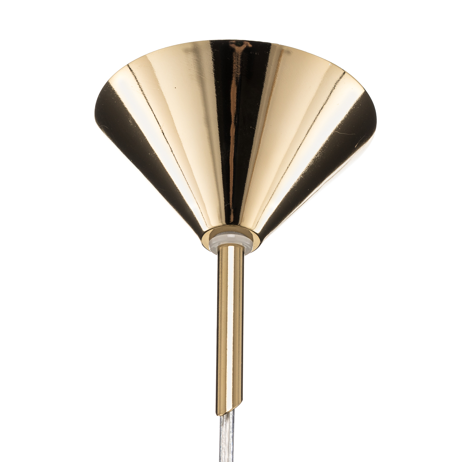 Hanglamp 562, helder Glas, gouden baldakijn