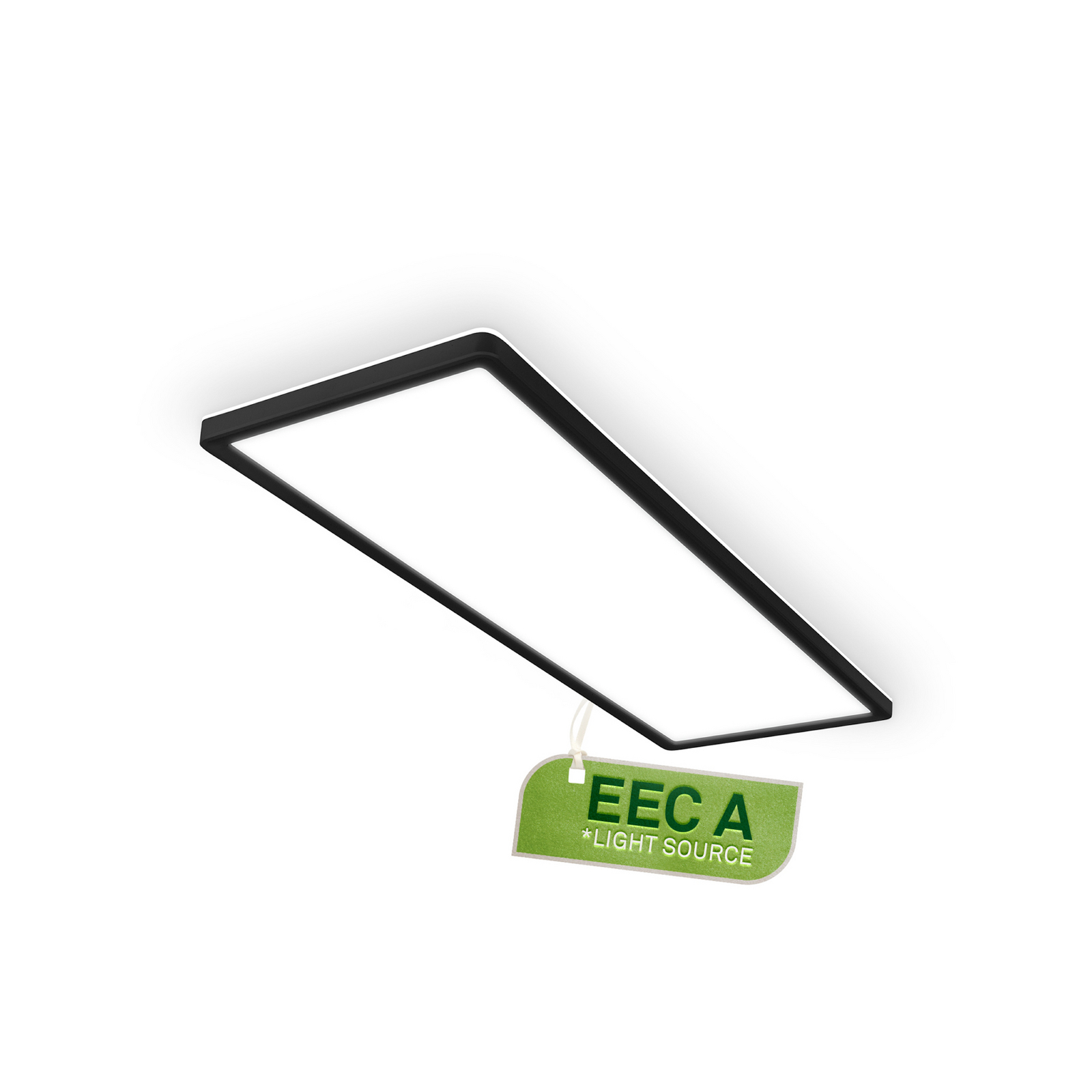 Tava A LED ceiling light, 58 x 20 cm, plastic, black