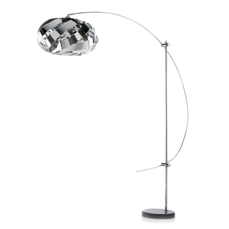 Lampadaire arqué Plaza chromé