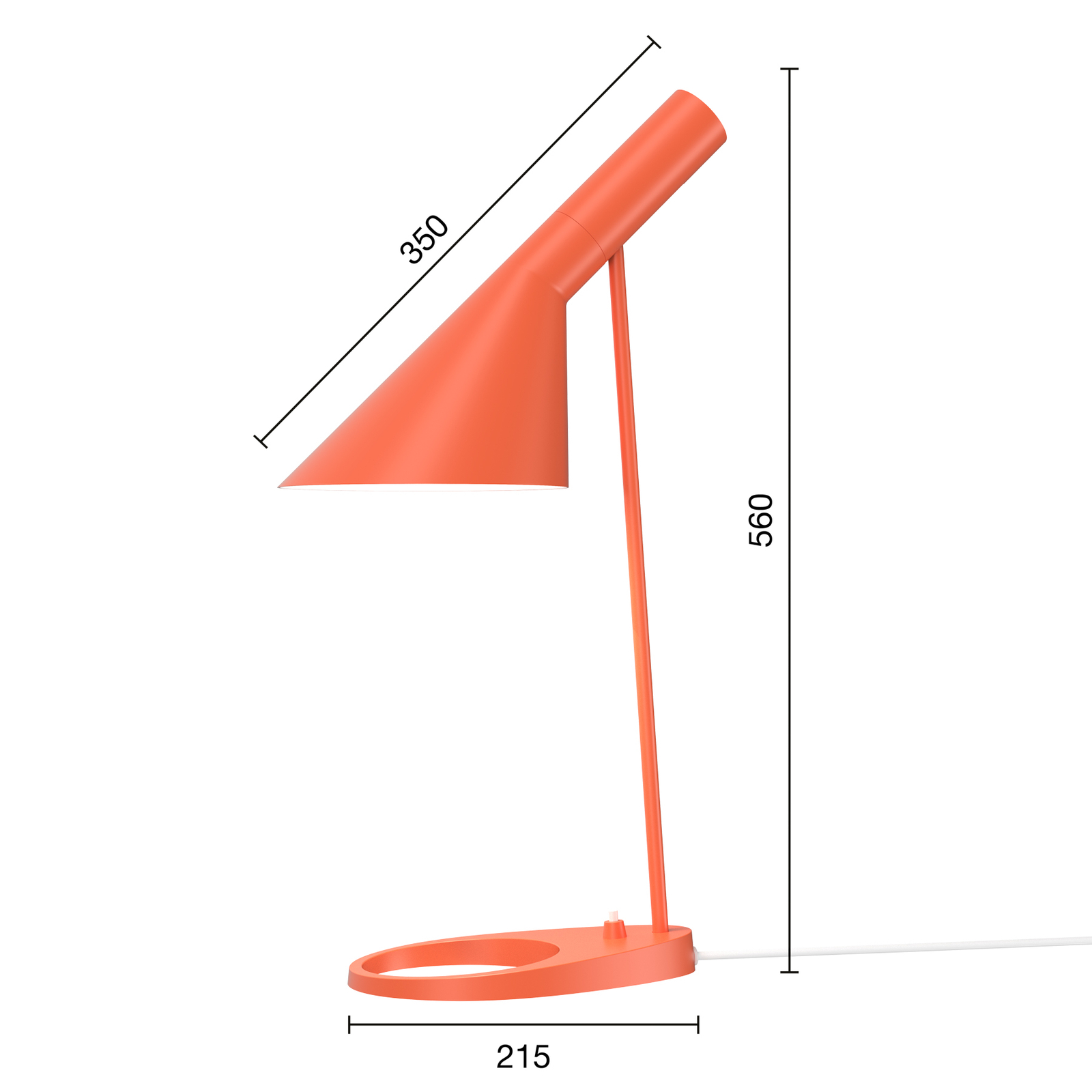 Dizajnová stolová lampa Louis Poulsen AJ oranžová