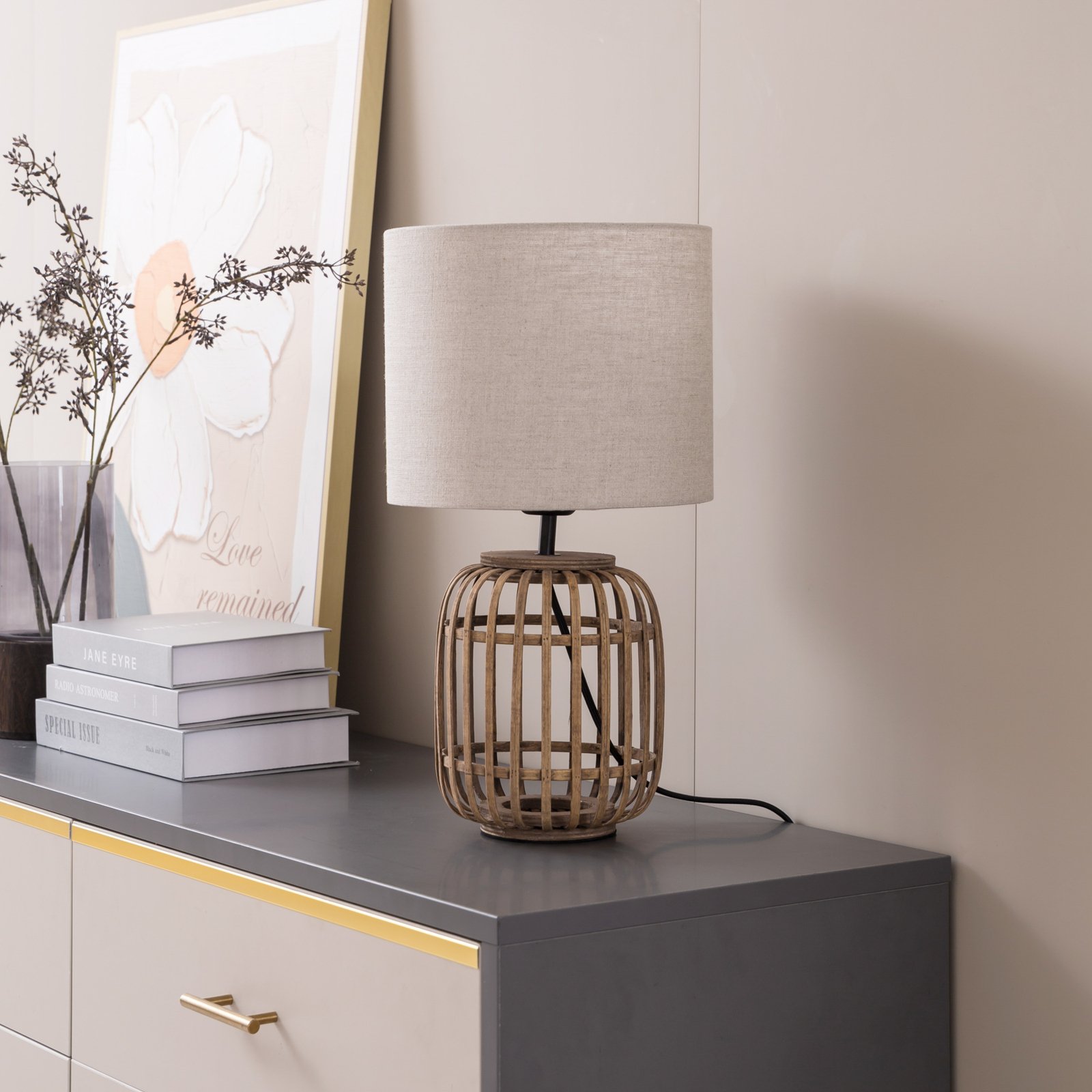 Marzanna Pöytävalaisin Grey/Wood - Lindby