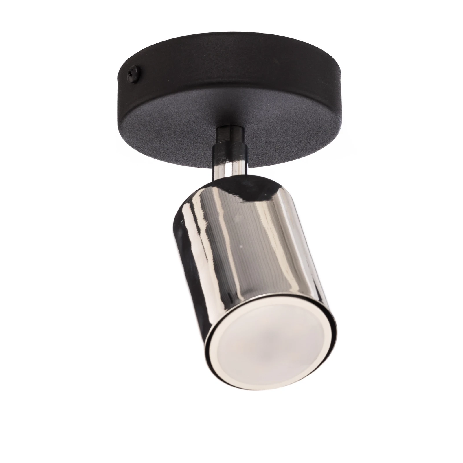 Candeeiro de parede Tune II, preto/cromado, metal, GU10, Ø 5,5 cm
