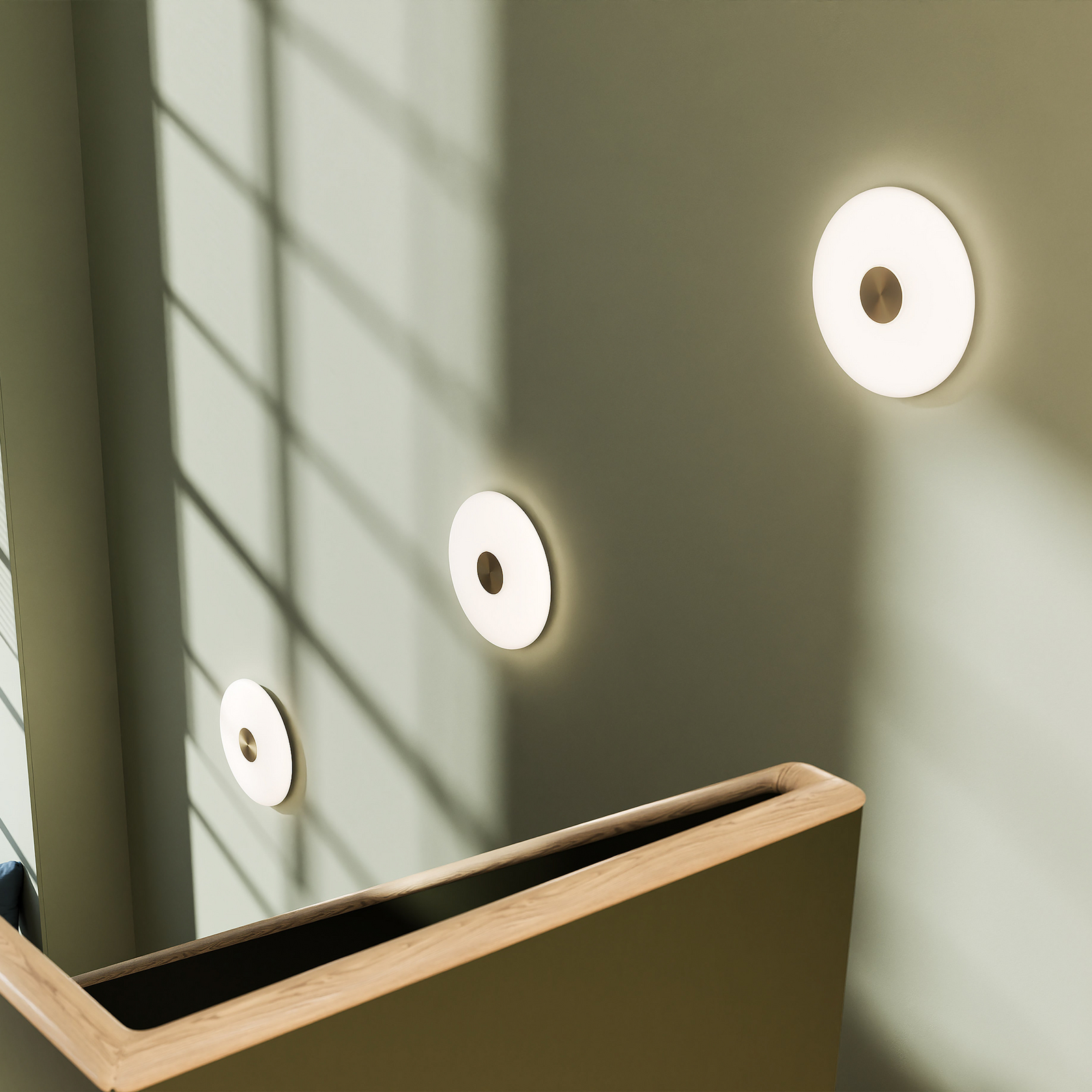 Candeeiro de parede LED Northern Glint, Ø 36 cm, vidro, branco opalino