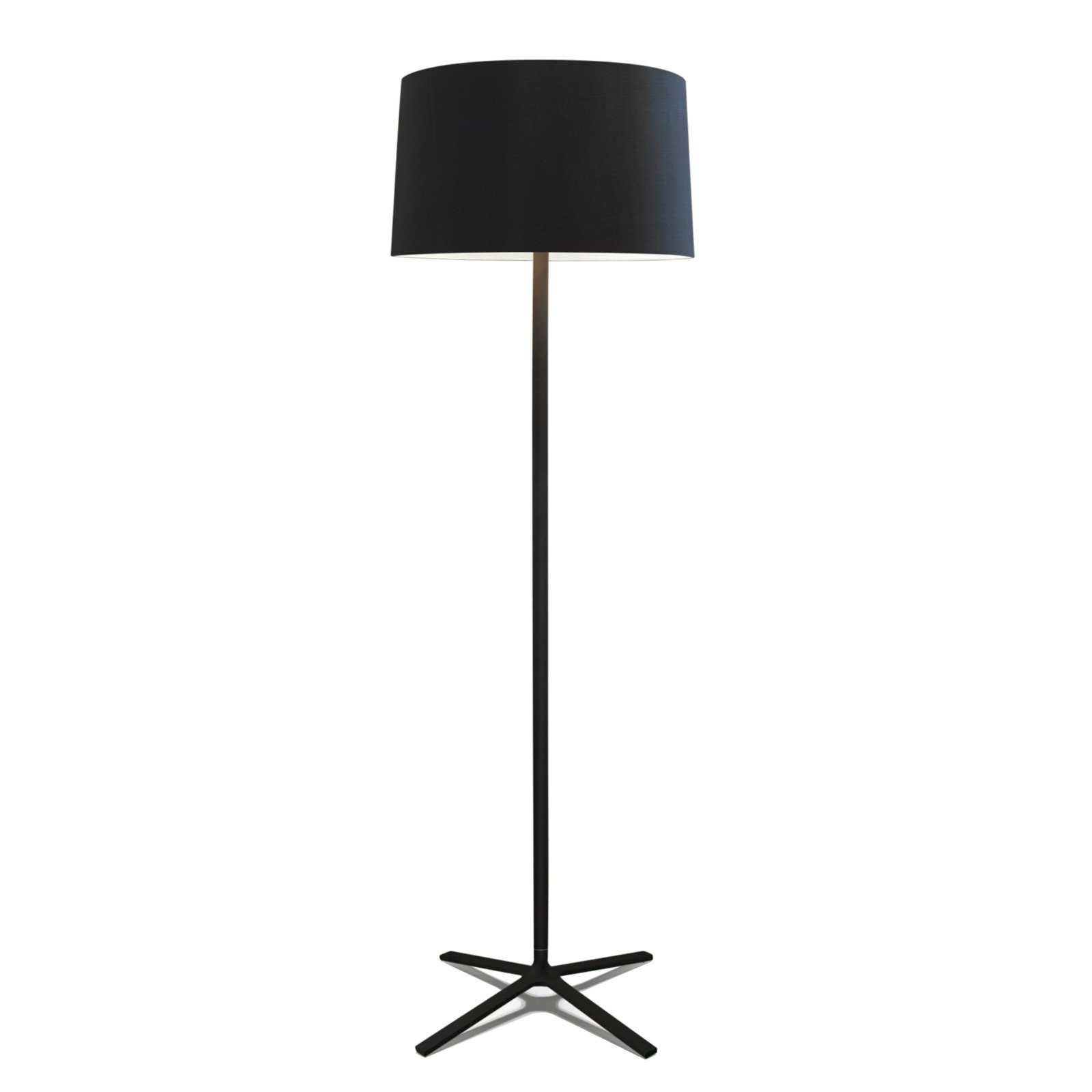 GROK Grok Hall floor lamp with fabric lampshade, black, for Living / Dining Room, steel, fabric, E27, 30 W, energy efficiency: A++, H: 158.5 cm