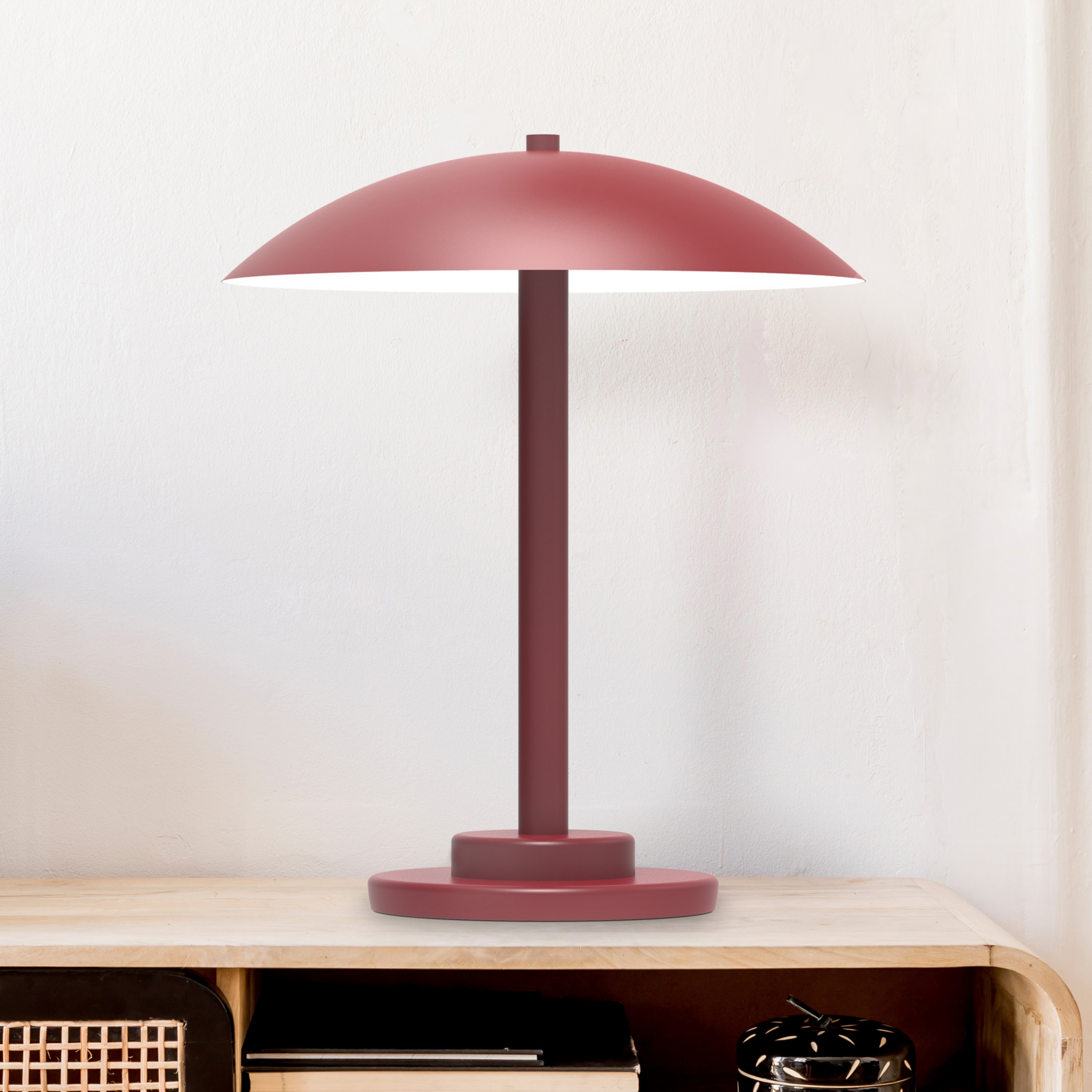 Aluminor Chicago lampe à poser, ronde, rouge