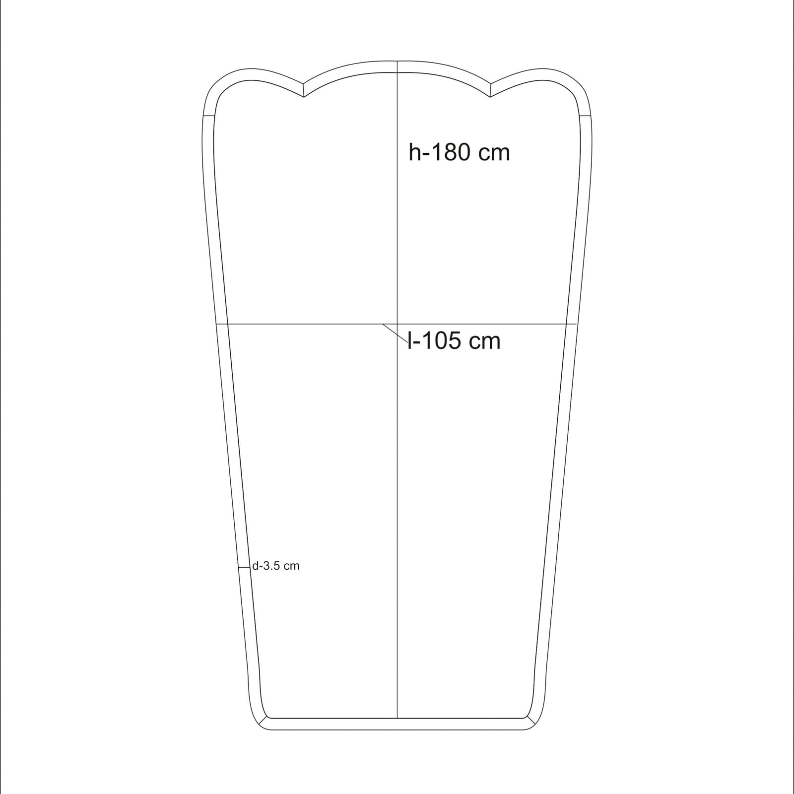 Specchio da parete HDJamp, nero, 180 x 105 cm - House Doctor