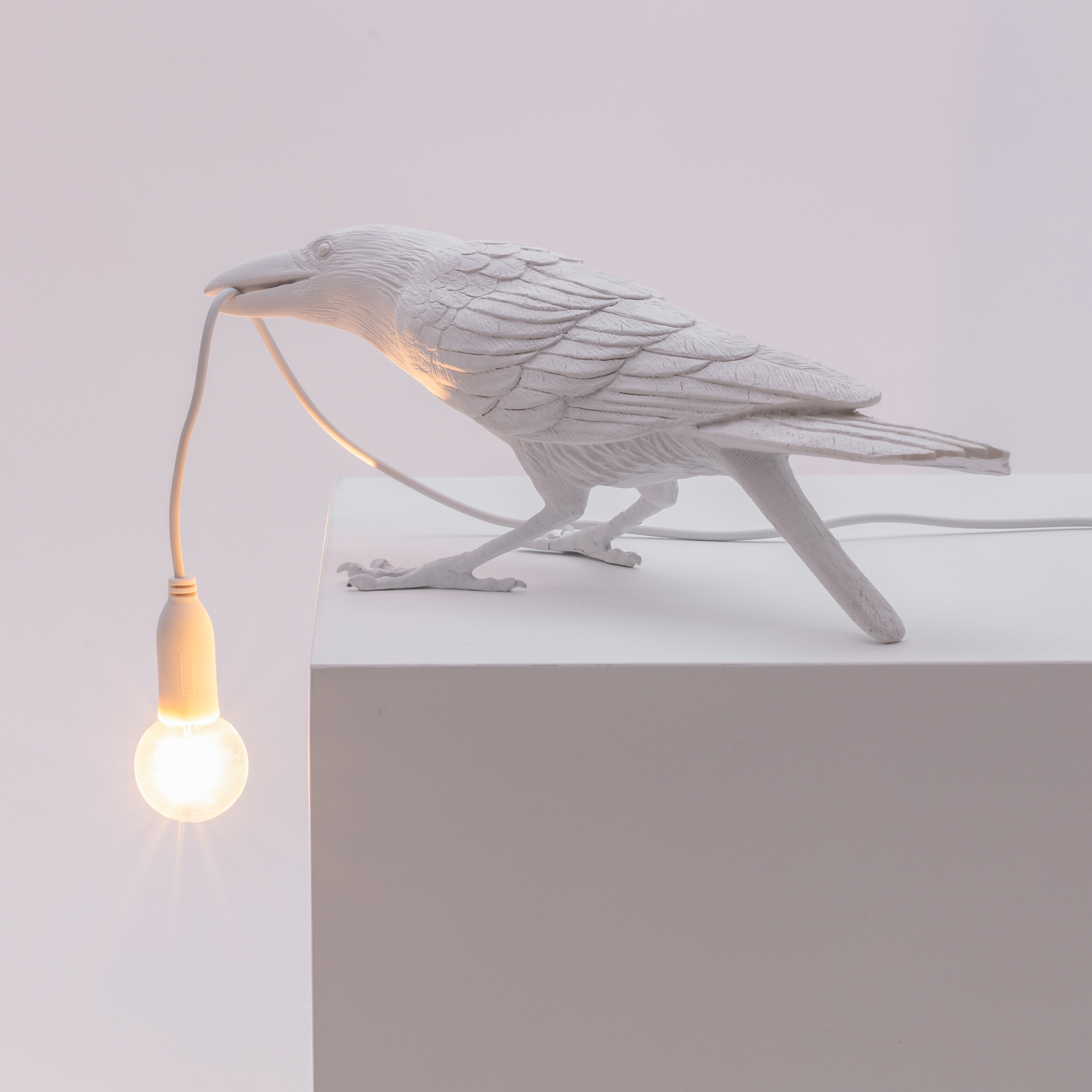 LED-dekoterrasselampe Bird Lamp, leker hvit