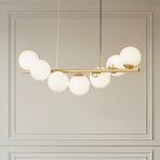 Lampa wisząca Lucande Isandro, 95 cm, złoty, biały, 7-punktowa, G9