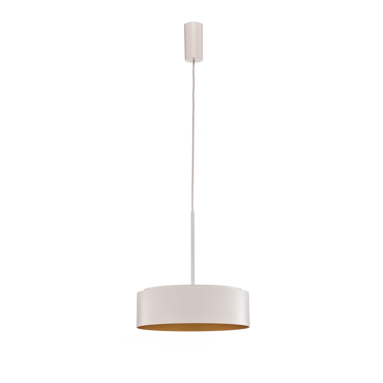 Candeeiro suspenso Bega LED Studio Line, Ø 36 cm, branco-dourado, DALI