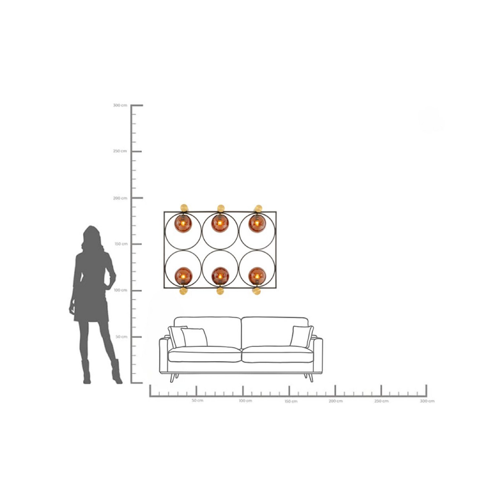 KARE Balance Circle wall light, plug, 122 cm, E27