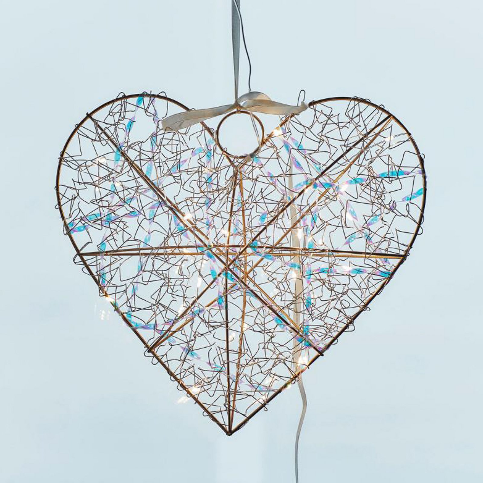 LED-Innendekoration Lily Heart, gold, 30 x 30 cm, Batterie LED-Innendekoration Lily Heart, gold, 30 x 30 cm, Batterie