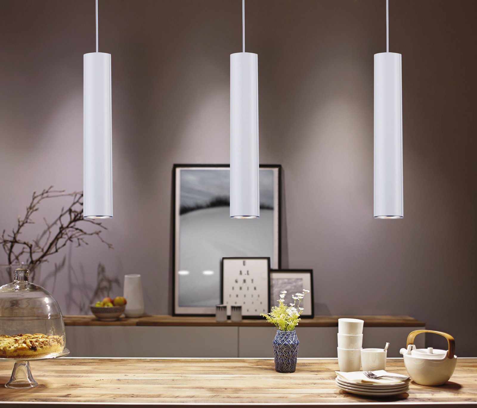 Lámpara colgante Paulmann URail Catalejo, blanco señal, metal