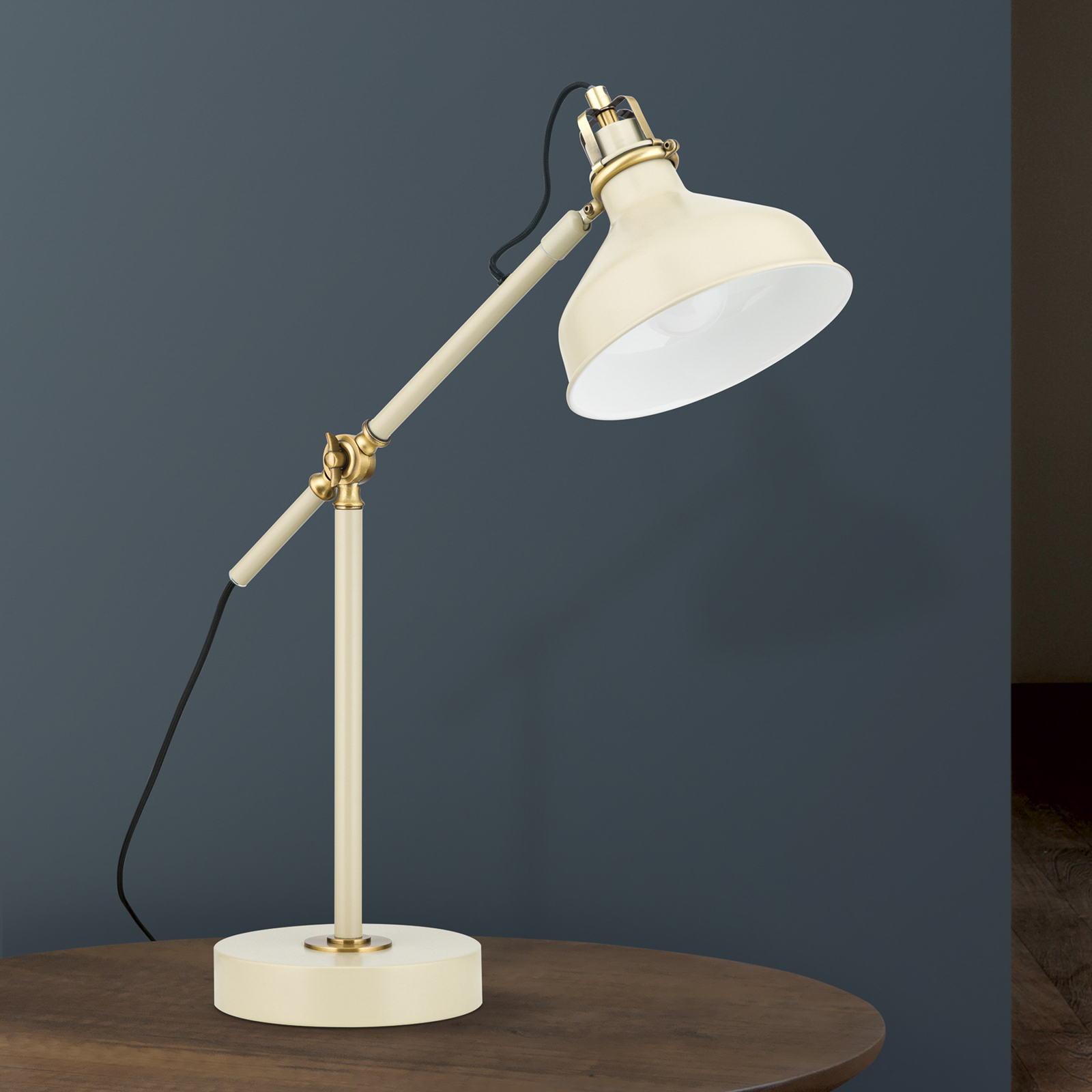 Stolní lampa Schiller, khaki, kov, výška 59 cm, nastavitelná