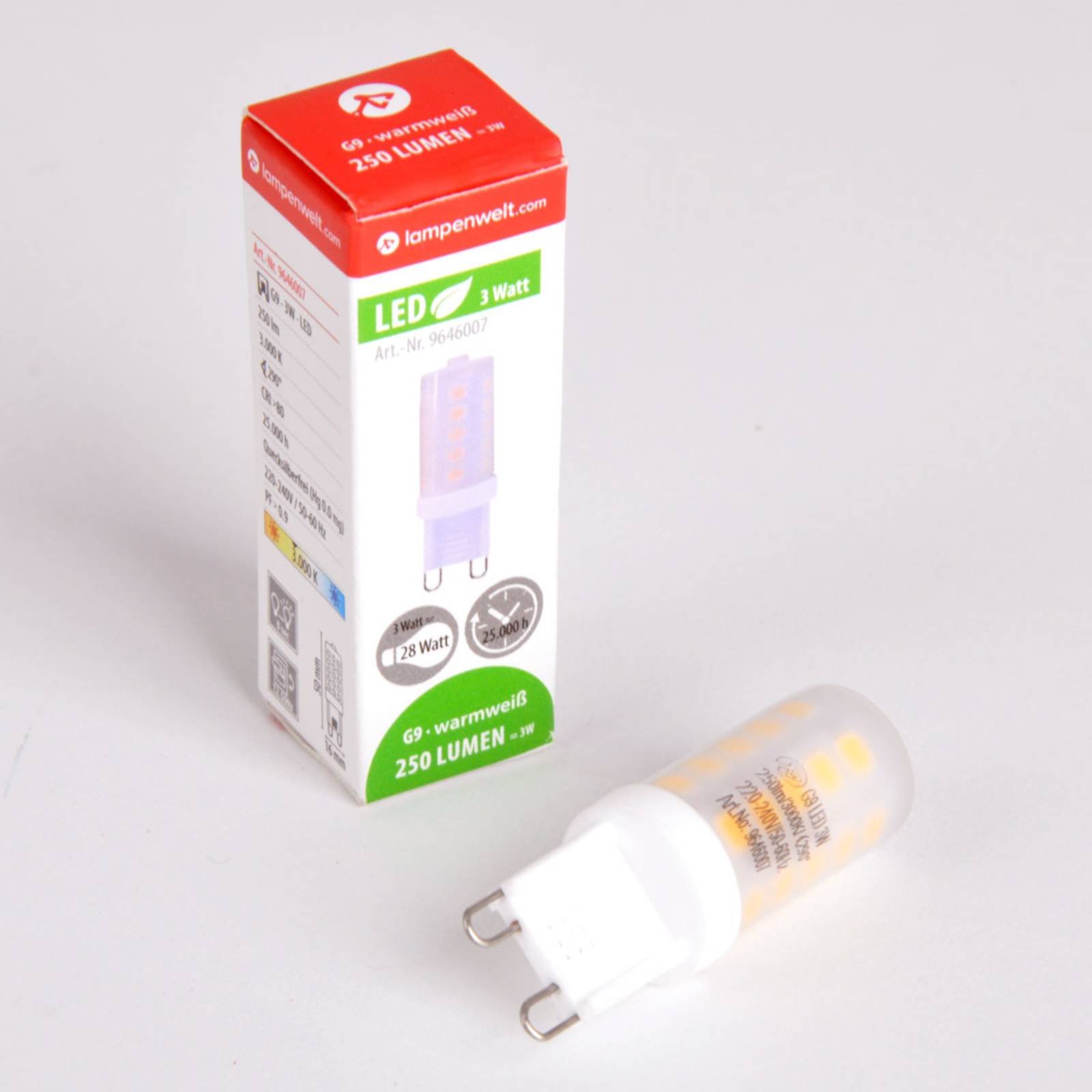 G9 3 W 830 ampoule à broche LED dimmable