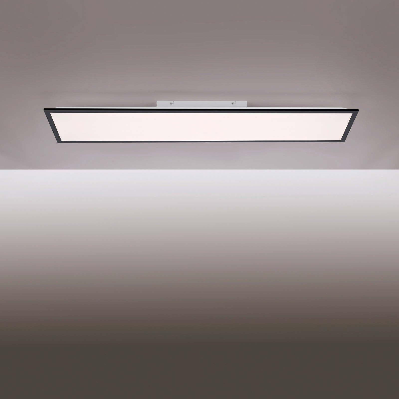 Panneau en saillie LED Flat CCT, noir, 119 x 29 cm