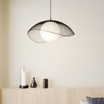 Lindby Fabronia hanging light, grid, glass ball