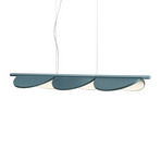 FLOS Almendra Lineair LED hanglamp 3-lamps, blauw