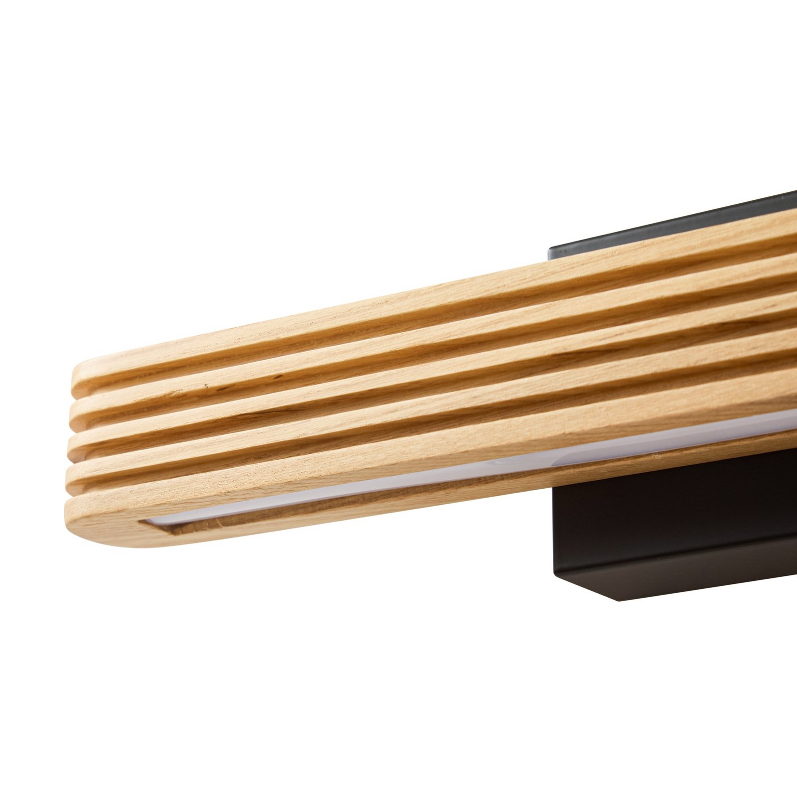 Lieske LED-seinävalaisin, musta, 40 cm, puu - Lucande