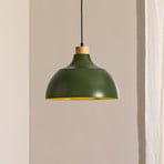 Envostar függőlámpa Kaitt, fa részlet, Ø 34 cm, zöld