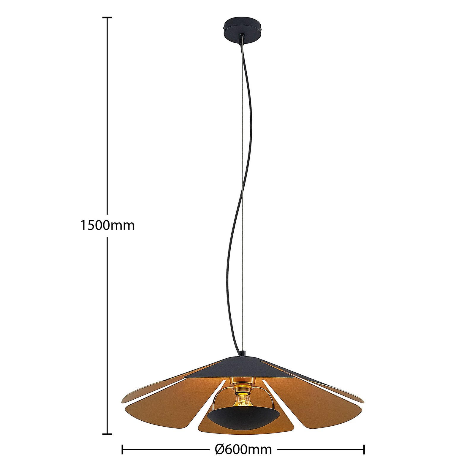 Lucande Jemmily suspension, à 1 lampe, 60 cm