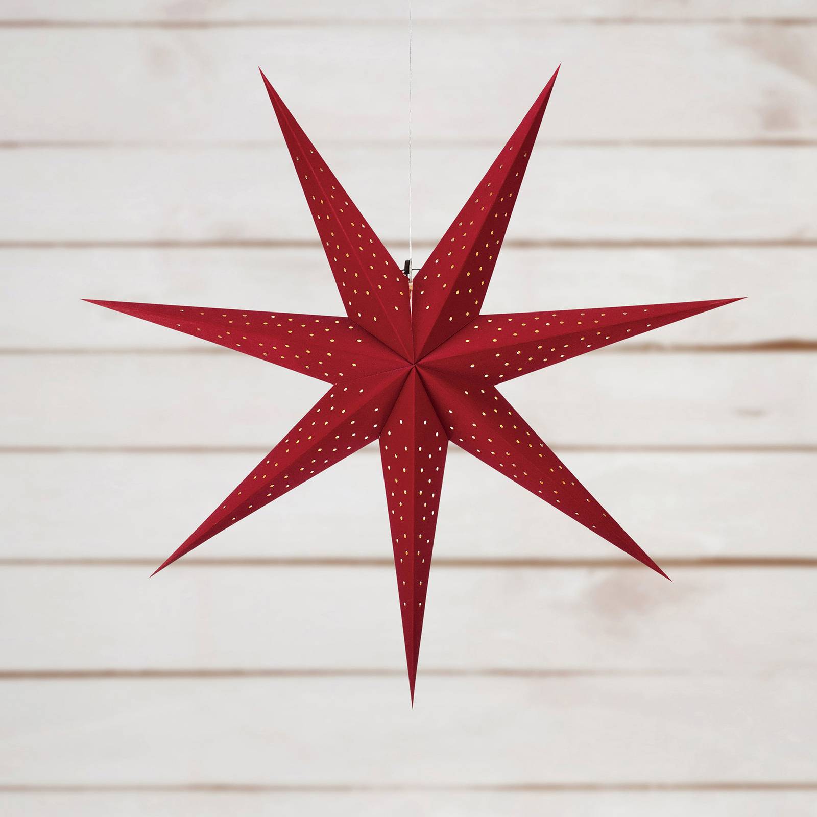 Markslöjd LED závěsná hvězda Blink, sametový vzhled Ø 75cm červená