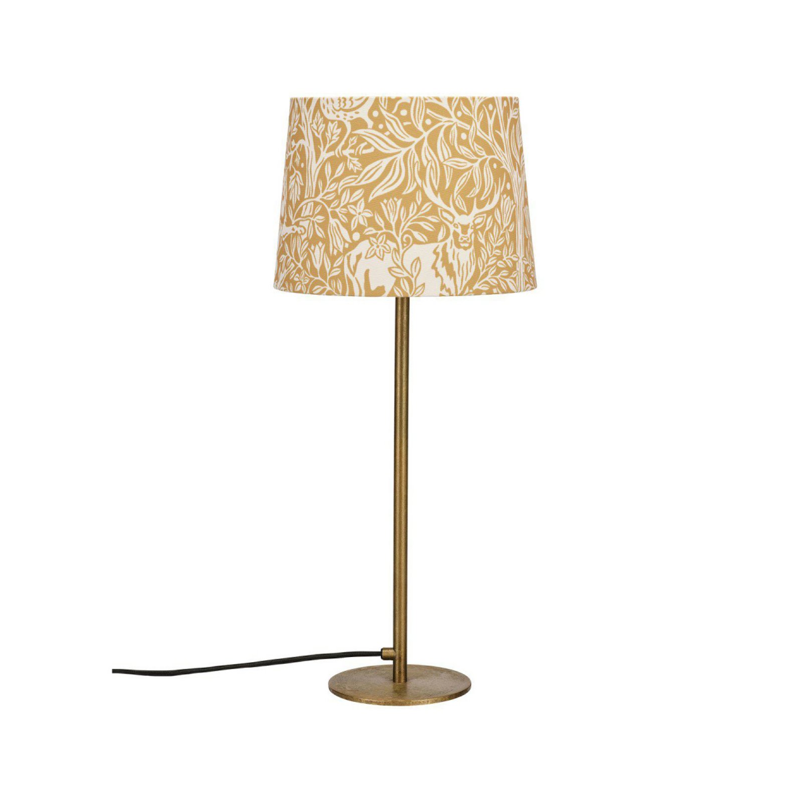 PR Home Tischlampe BASE ELDERTREE, gelb, Höhe 58 cm, Stoff