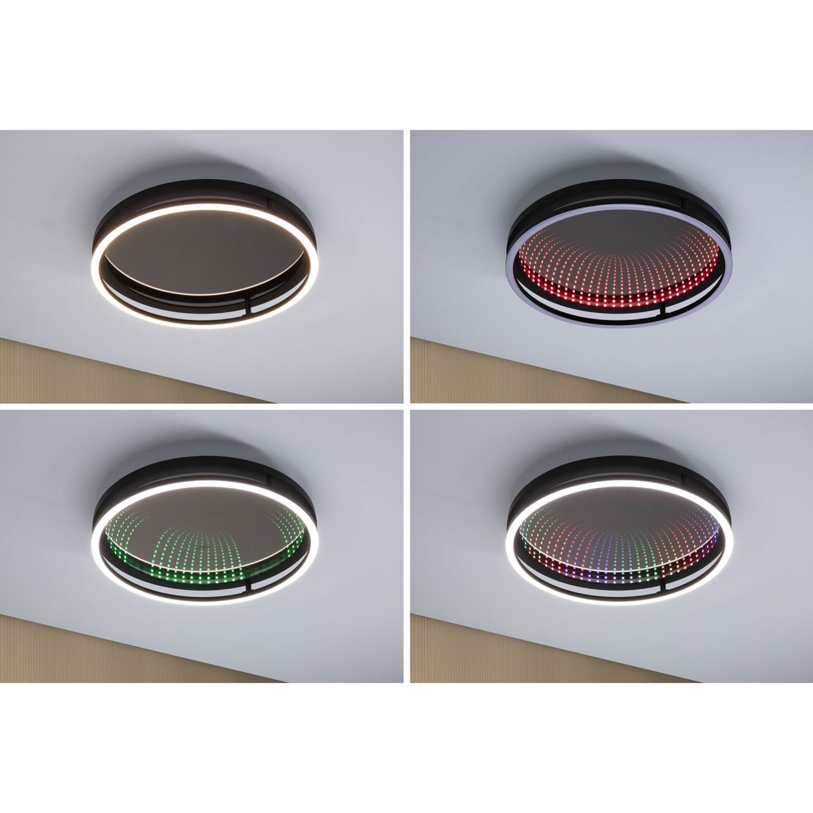 Paulmann LED-taklampa Spaceglow One, svart, Ø39 cm, RGBW Paulmann LED-taklampa Spaceglow One, svart, Ø39 cm, RGBW