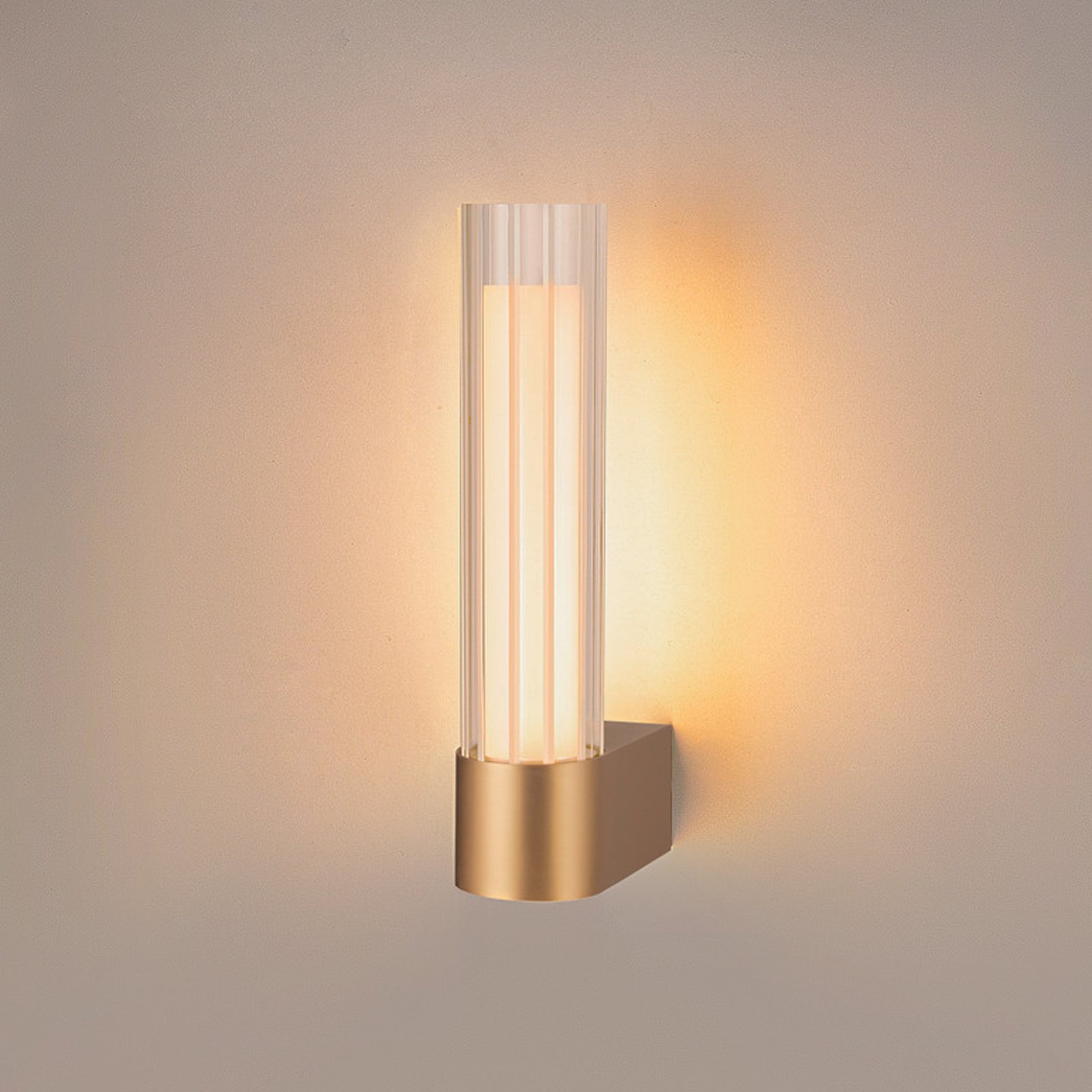 SLV LED bathroom wall lamp Lygant single, brass-coloured, aluminium