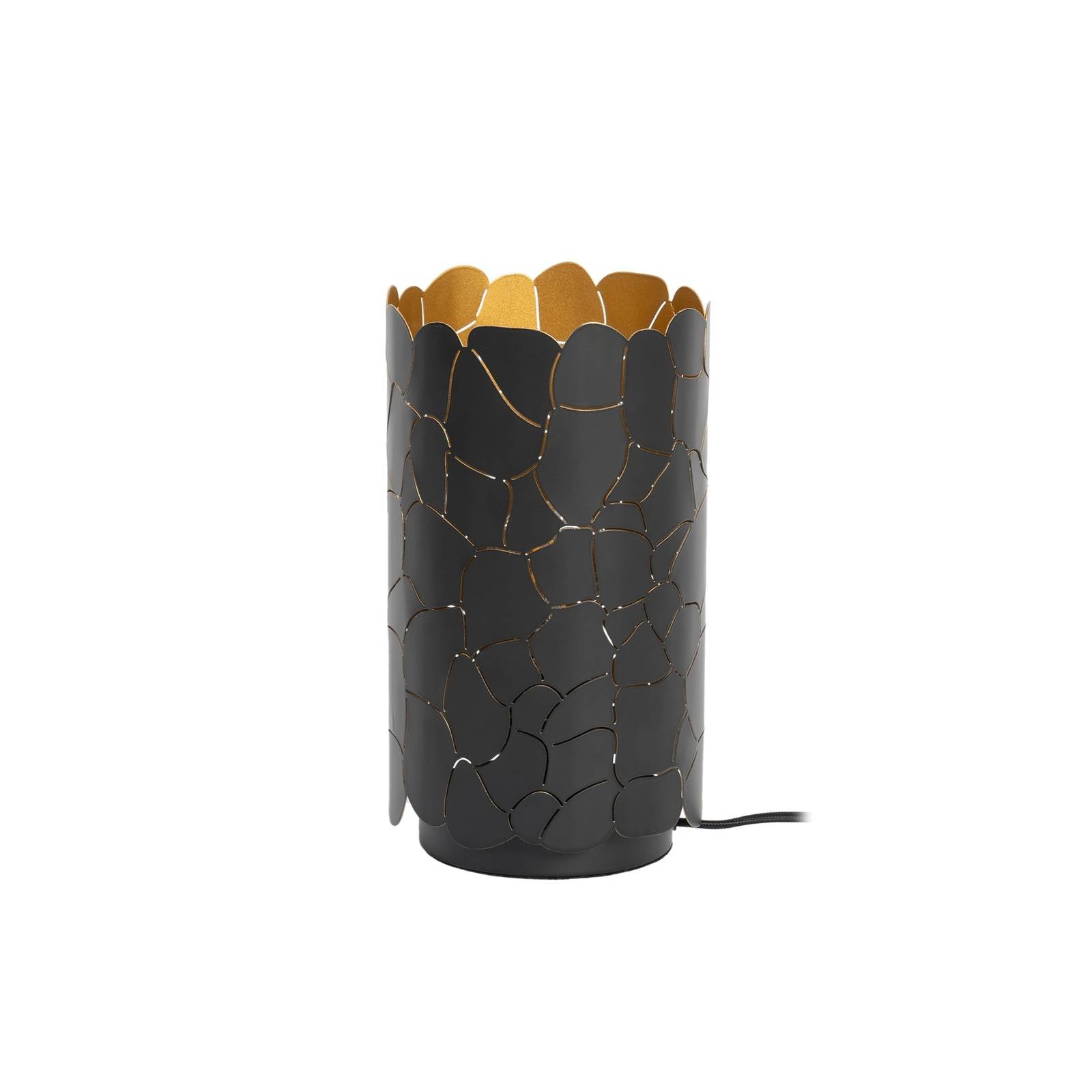 Lindby Tischleuchte Aralena, schwarz/gold, Höhe 26,5 cm