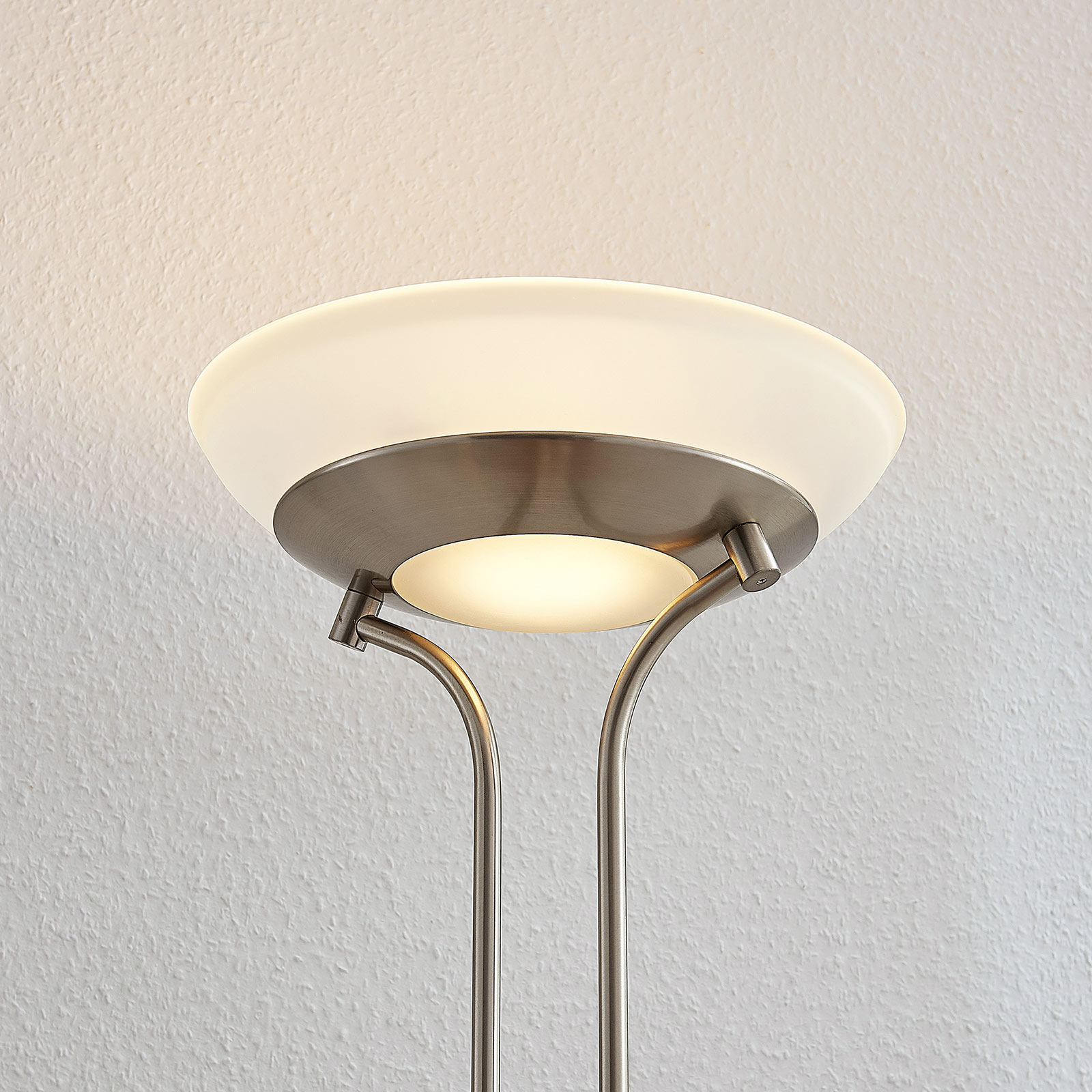 LED Deckenfluter Dimitra m. Leselampe, nickel LED Deckenfluter Dimitra m. Leselampe, nickel