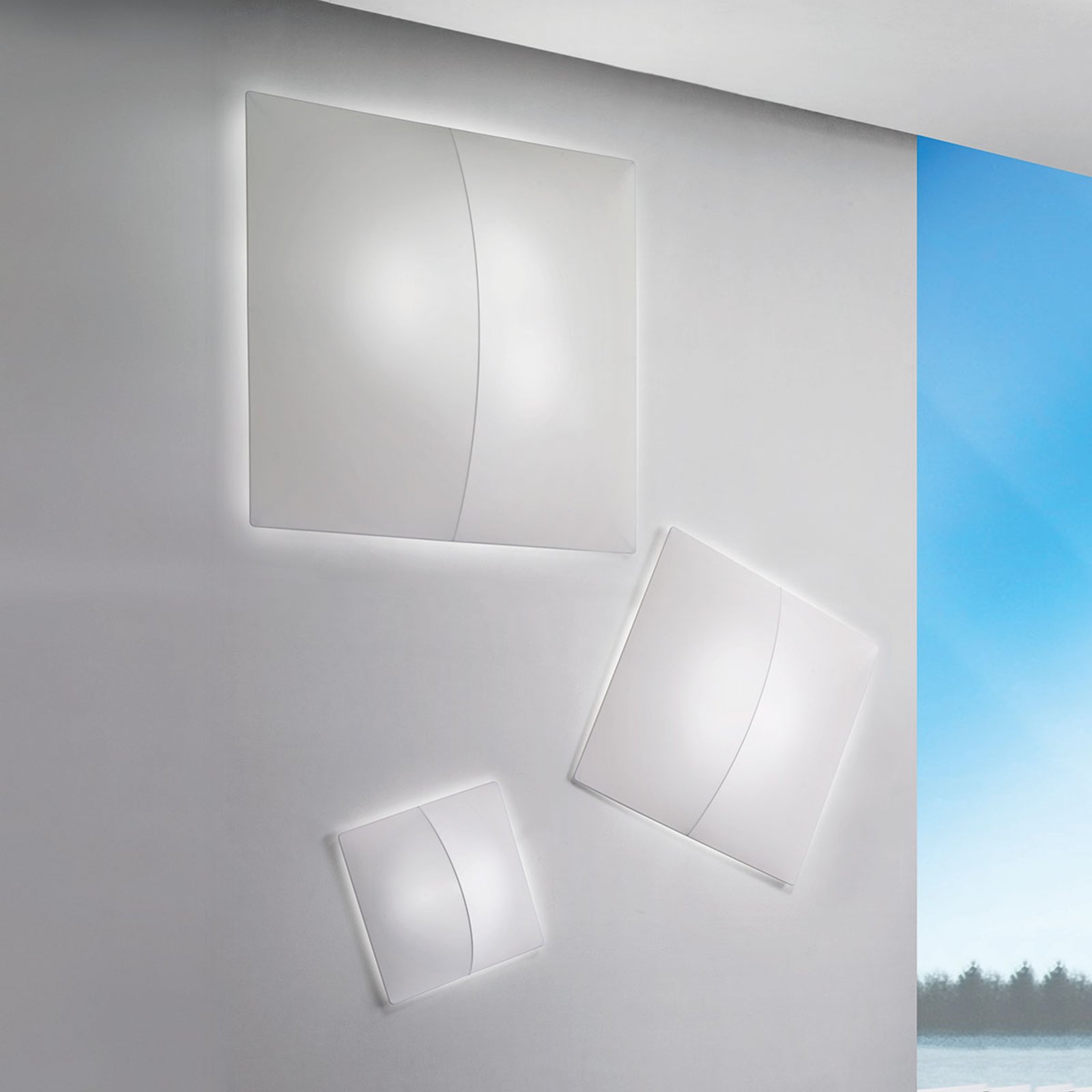 Nelly S - square wall light with fabric 100 cm