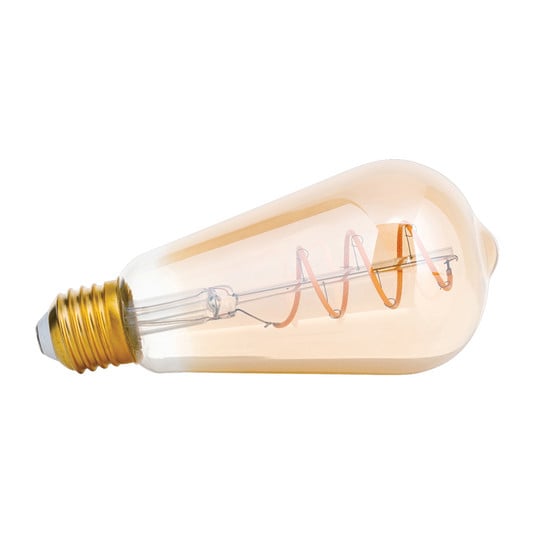 Rustic LED bulb E27 ST64 4W amber 2,200K dimmable