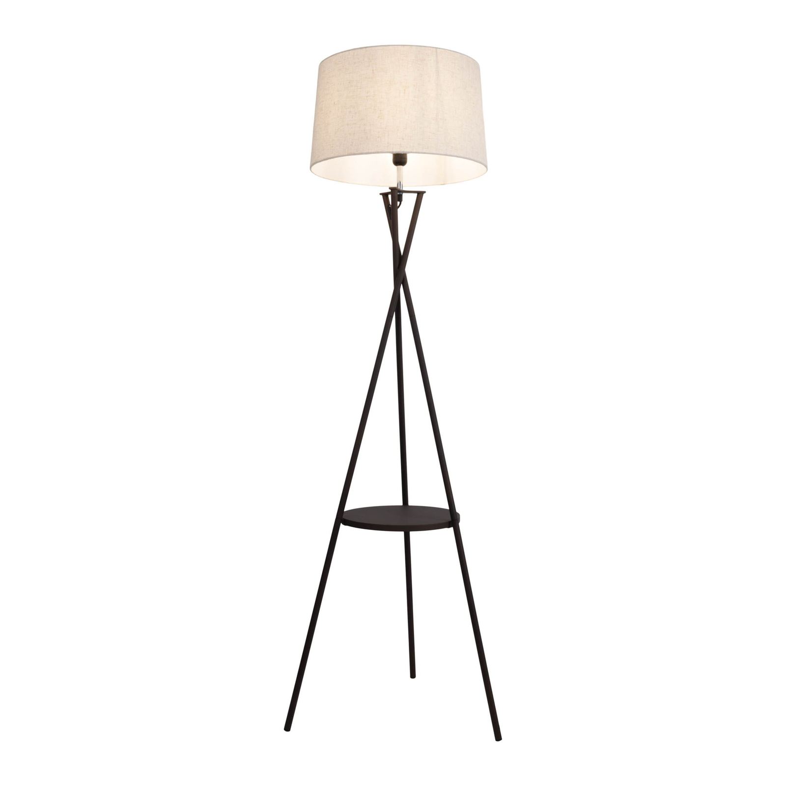 Lampe sur pied Tora, noir/blanc, textile, hauteur 158 cm trépied